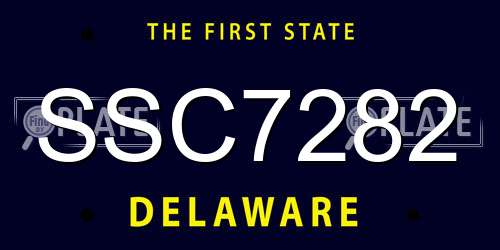 SSC7282 Delaware License Plate