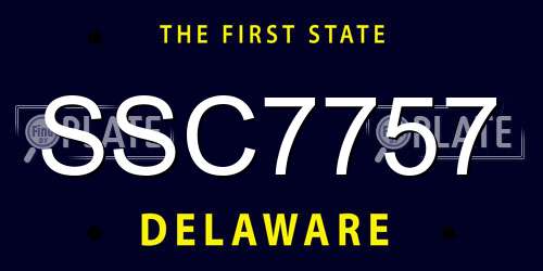 SSC7757 Delaware License Plate