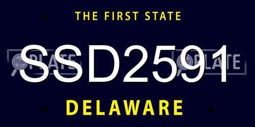 SSD2591 Delaware License Plate