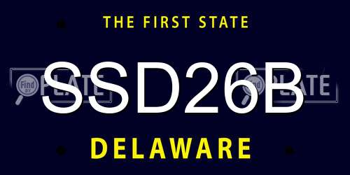 SSD26B Delaware License Plate