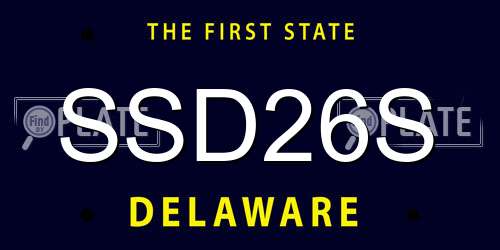 SSD26S Delaware License Plate