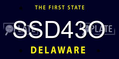 SSD43O Delaware License Plate