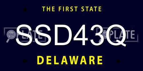 SSD43Q Delaware License Plate