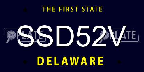 SSD52V Delaware License Plate