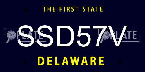 SSD57V Delaware License Plate