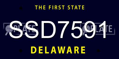 SSD7591 Delaware License Plate