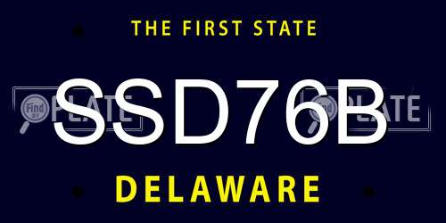 SSD76B Delaware License Plate