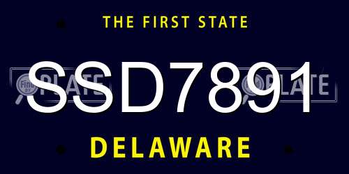 SSD7891 Delaware License Plate