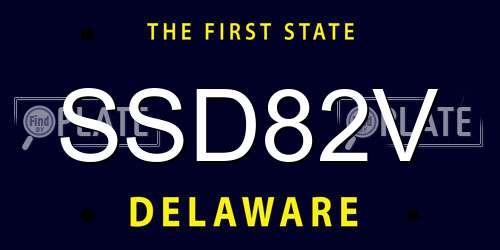SSD82V Delaware License Plate