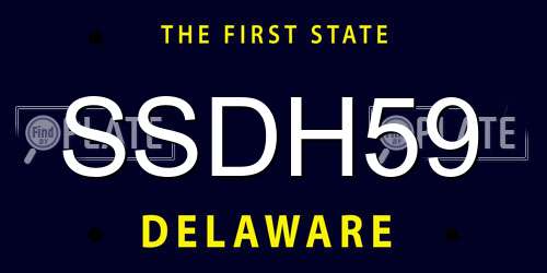 SSDH59 Delaware License Plate