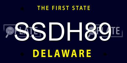 SSDH89 Delaware License Plate