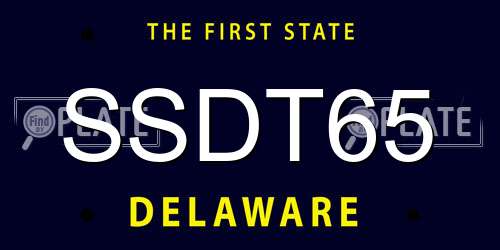 SSDT65 Delaware License Plate