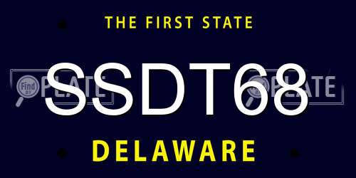 SSDT68 Delaware License Plate