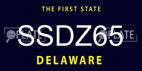 SSDZ65 Delaware License Plate