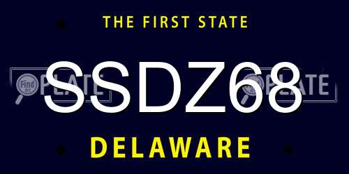 SSDZ68 Delaware License Plate