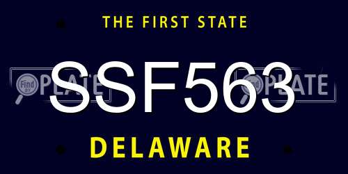 SSF563 Delaware License Plate