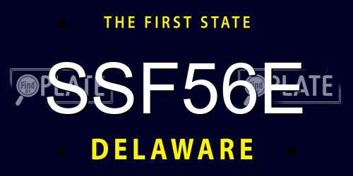 SSF56E Delaware License Plate