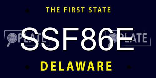 SSF86E Delaware License Plate