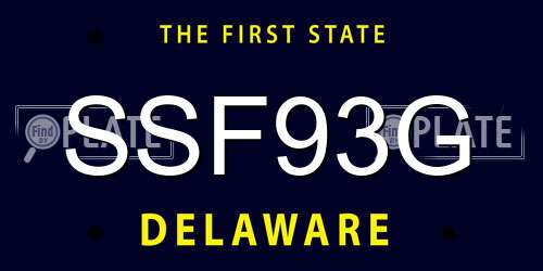 SSF93G Delaware License Plate