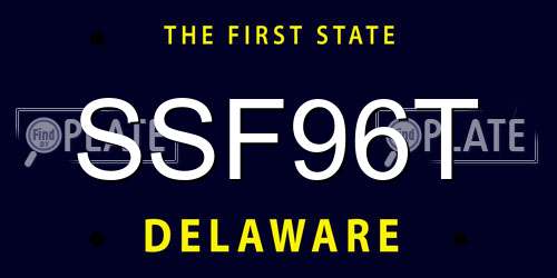 SSF96T Delaware License Plate