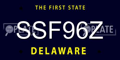SSF96Z Delaware License Plate