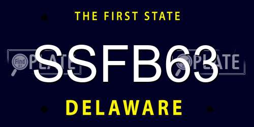 SSFB63 Delaware License Plate