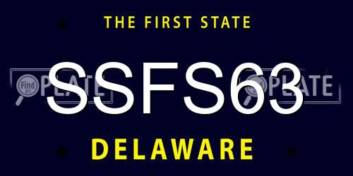 SSFS63 Delaware License Plate