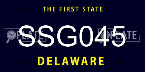 SSG045 Delaware License Plate