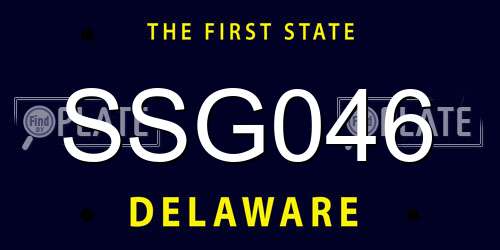 SSG046 Delaware License Plate