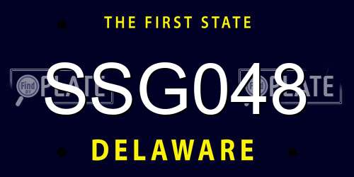 SSG048 Delaware License Plate