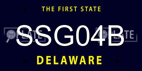 SSG04B Delaware License Plate