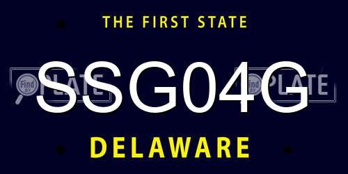 SSG04G Delaware License Plate