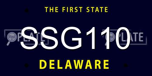 SSG110 Delaware License Plate