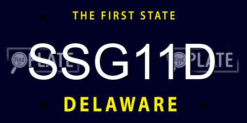 SSG11D Delaware License Plate