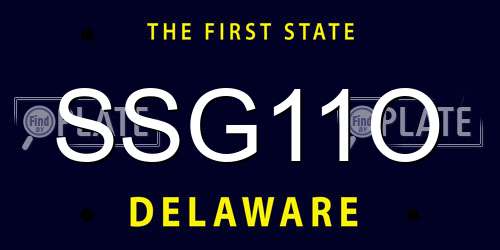 SSG11O Delaware License Plate