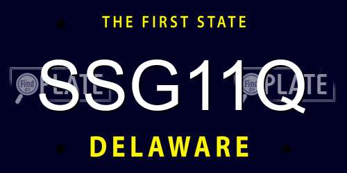SSG11Q Delaware License Plate