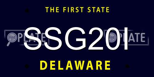 SSG20I Delaware License Plate