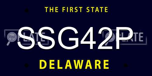 SSG42P Delaware License Plate