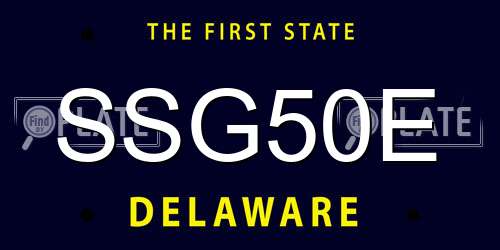 SSG50E Delaware License Plate