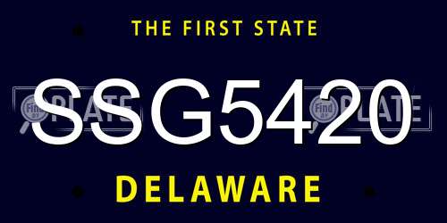 SSG5420 Delaware License Plate