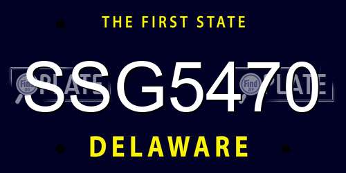 SSG5470 Delaware License Plate