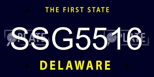 SSG5516 Delaware License Plate