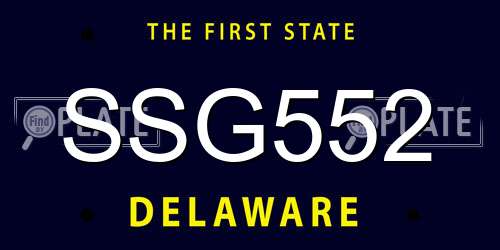 SSG552 Delaware License Plate