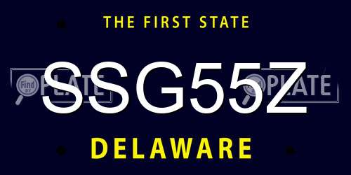 SSG55Z Delaware License Plate