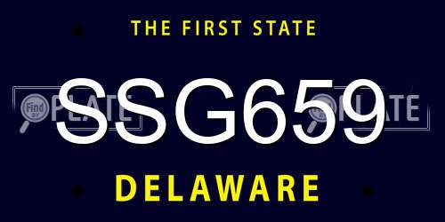 SSG659 Delaware License Plate