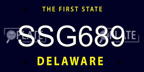 SSG689 Delaware License Plate