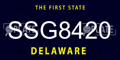 SSG8420 Delaware License Plate