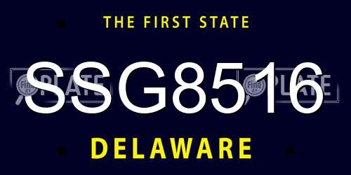 SSG8516 Delaware License Plate