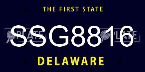 SSG8816 Delaware License Plate