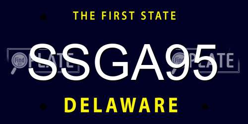 SSGA95 Delaware License Plate